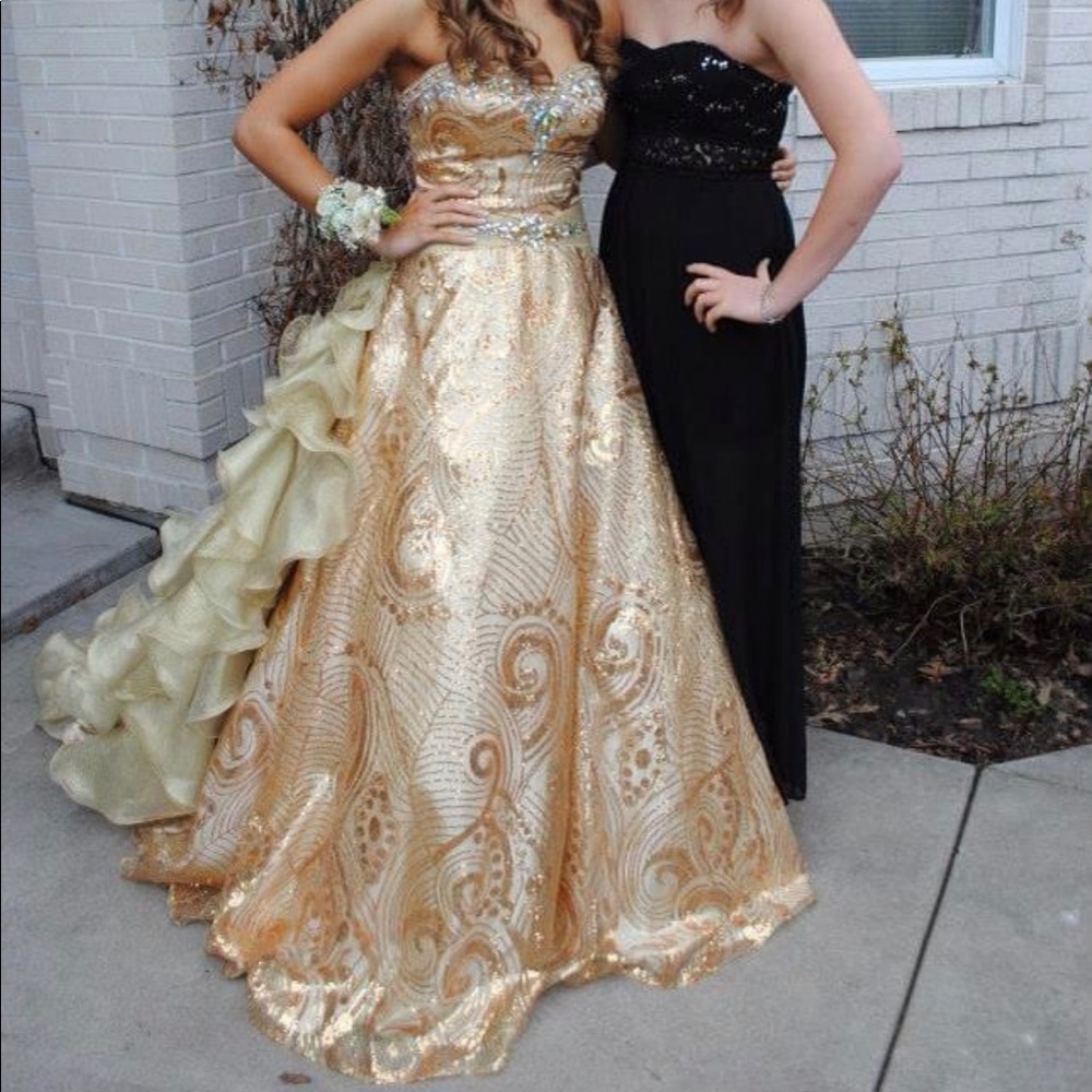 Gold prom dress